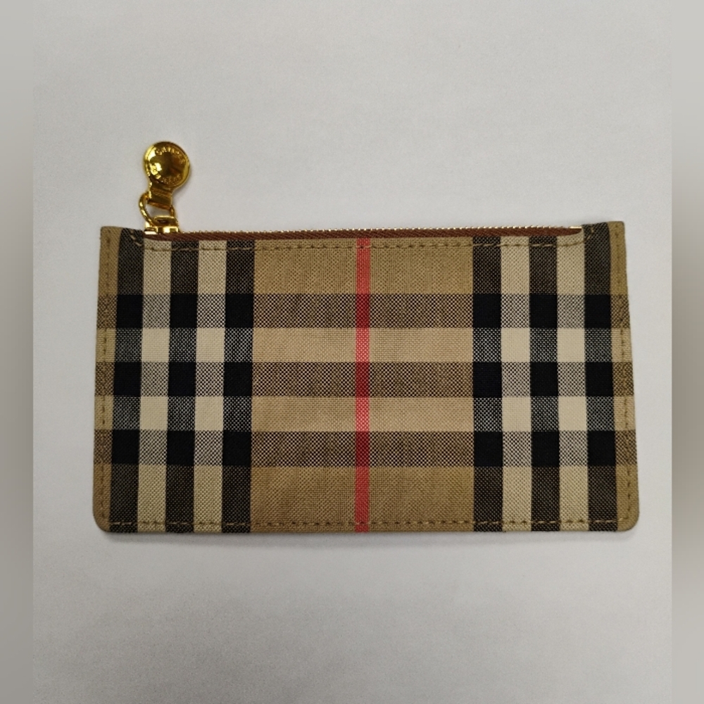 EUC Burberry Zip Card Case - Somerset Vintage Check - Picture 2 of 9